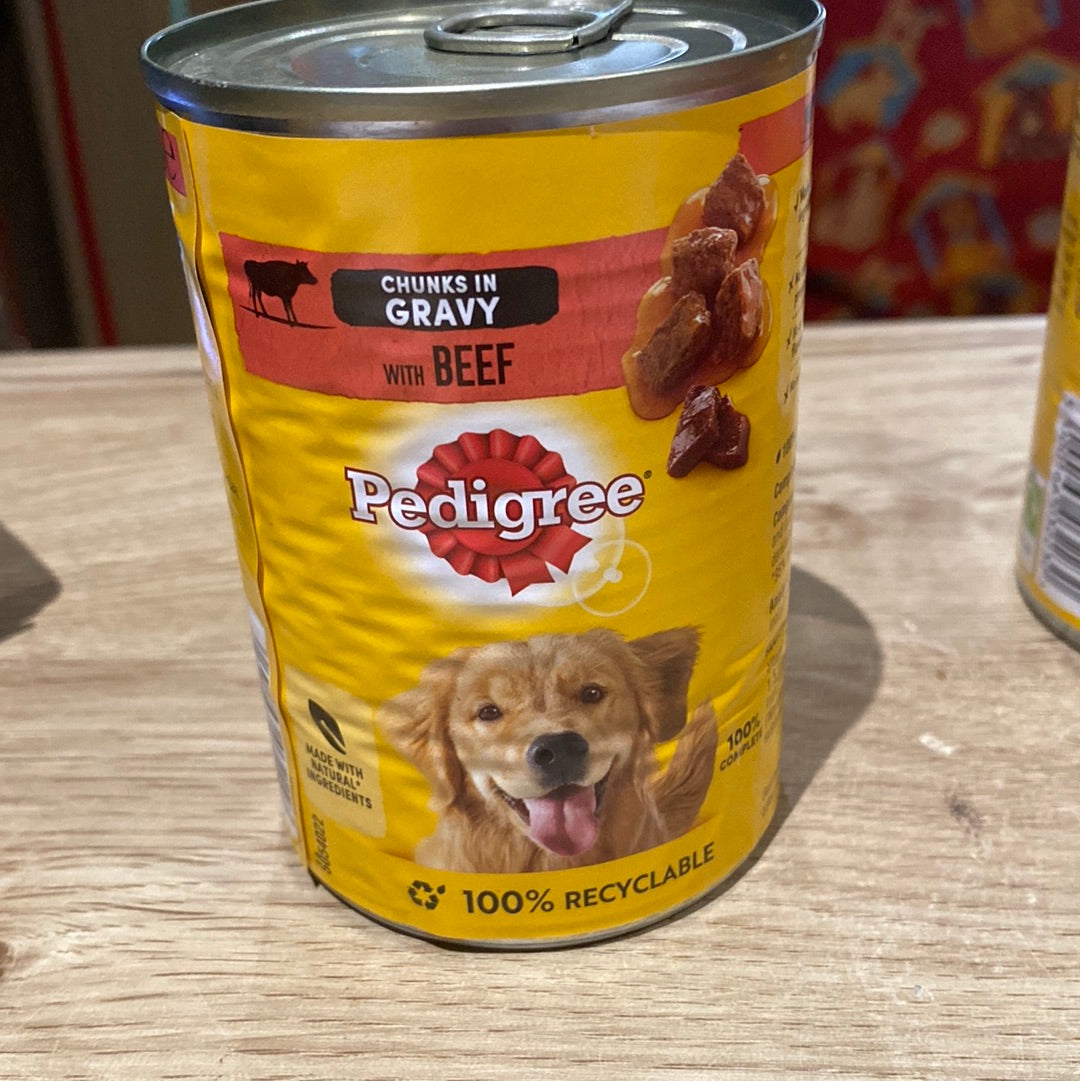 Pedigree 400g gravy & beef tin