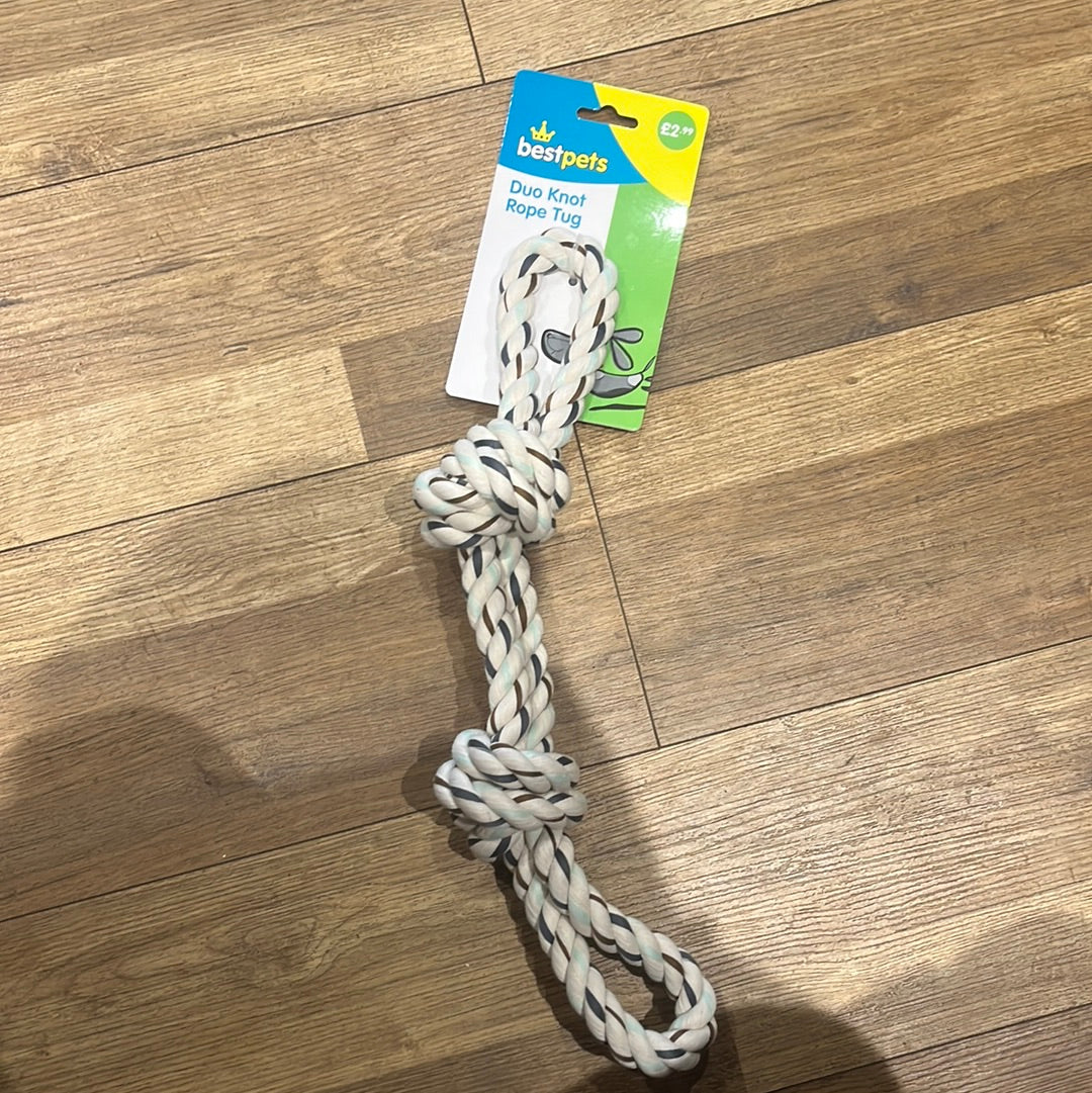 Duo knot rope toy