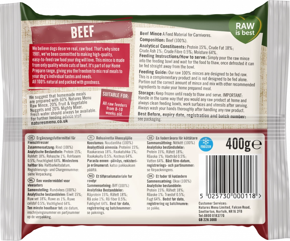 Natures Menu Beef 400g