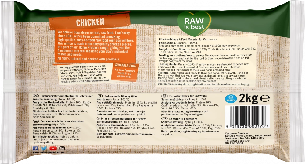 Natures Menu Chicken Free Flow 2kg