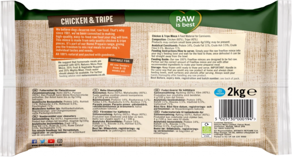 Natures Menu Free Flow Chick & Tripe 2kg